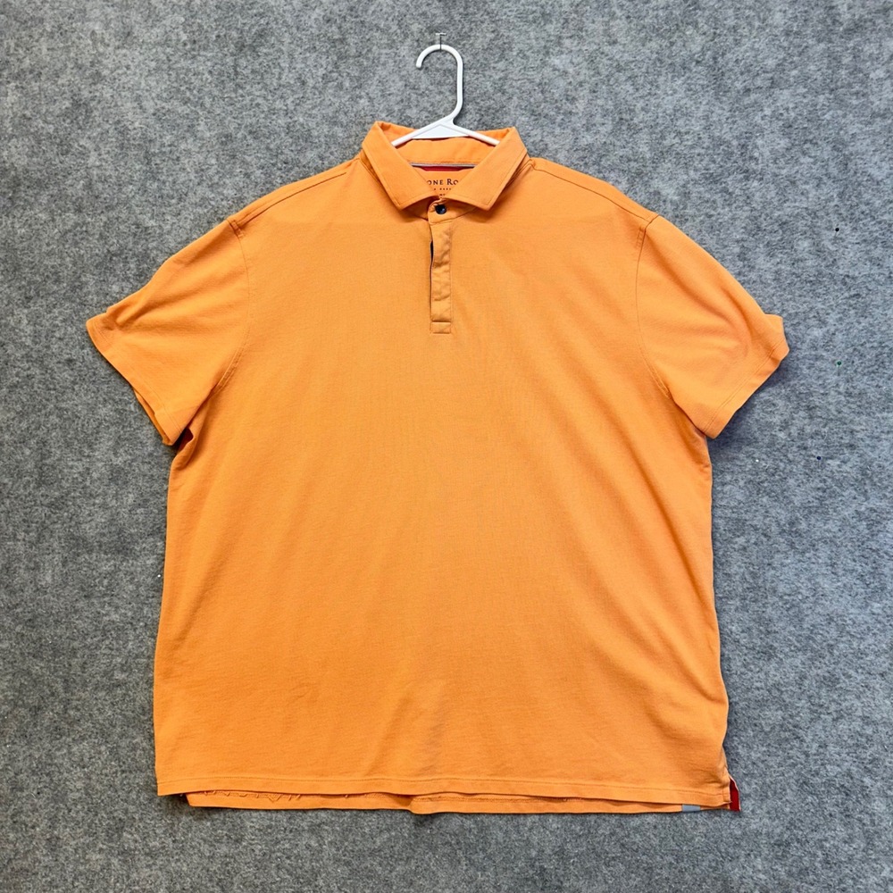 Stone Rose Polo Shirt Mens XL Orange Excellent Pique Knit Short Sleeve PQ2T331